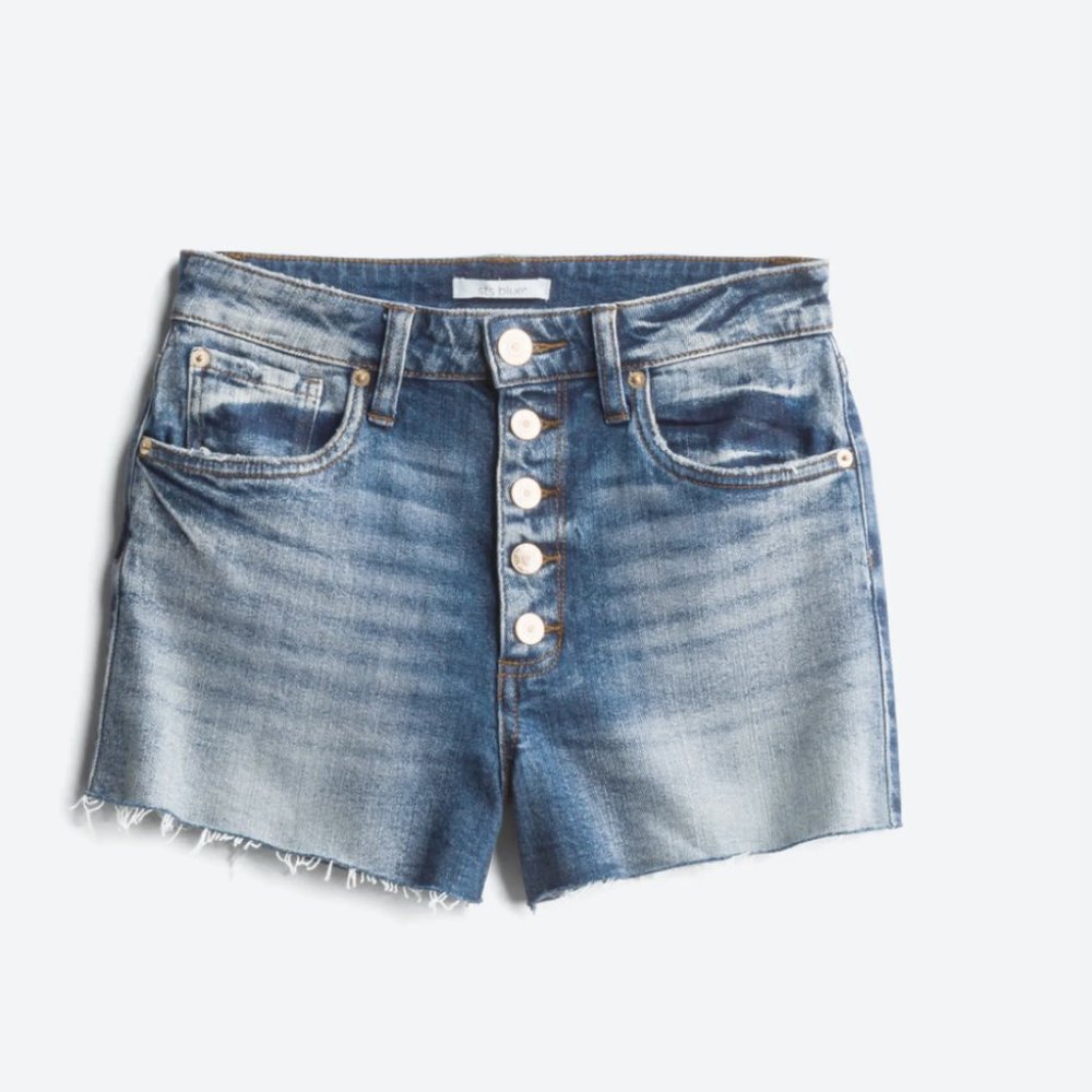 Vivienne Exposed Button High-Waisted Shorts